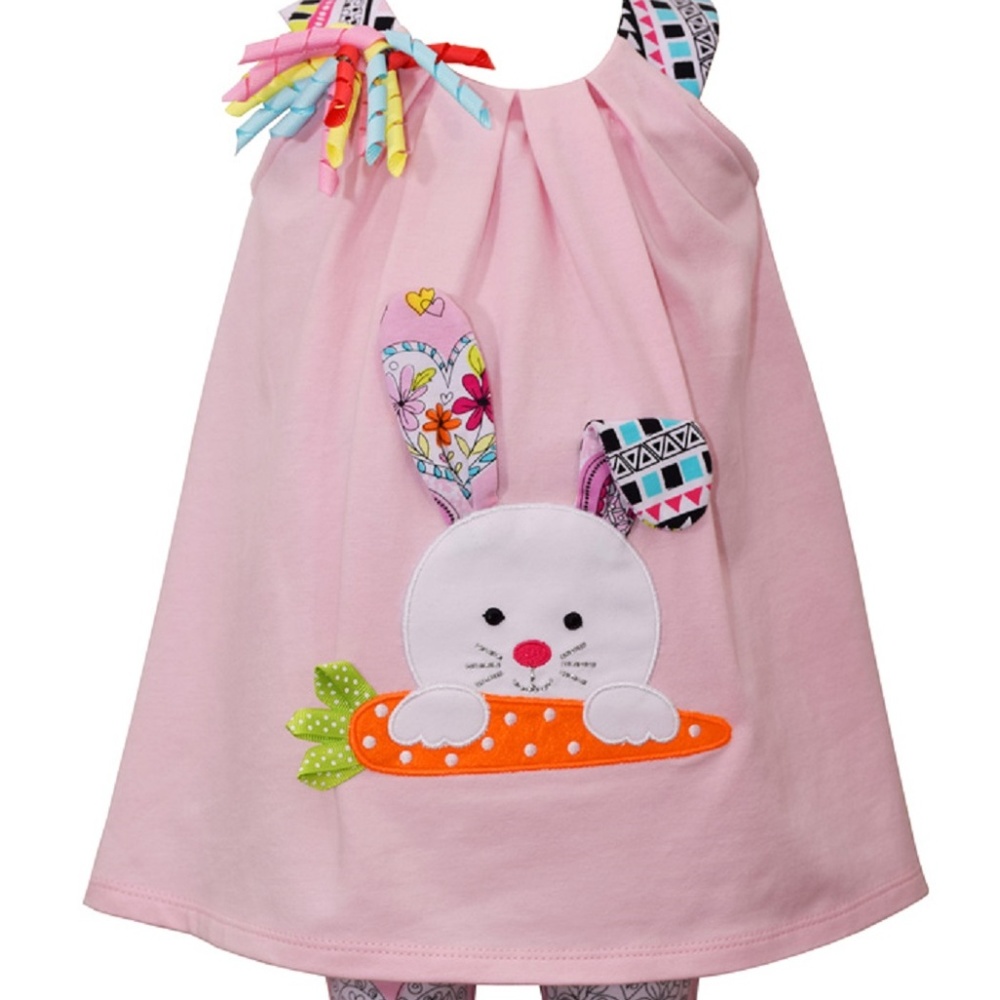 Bonnie Jean Easter Bunny Spring Holiday Capris Set